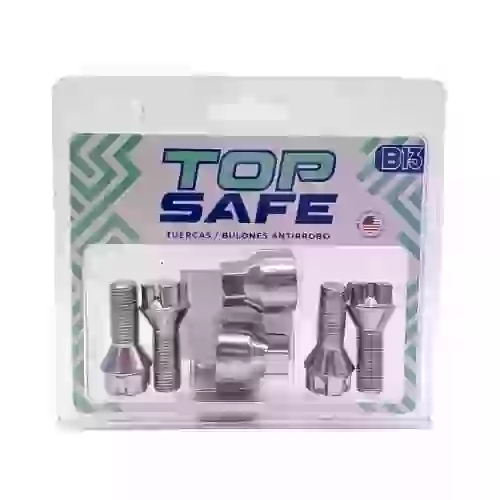Conjunto de bulones antirrobo - conjunto de 4 bulones + 2 llaves medidas  paso de rosca 12x1.25, hexagono 17mm, largo 26mm  