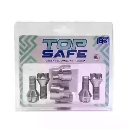 Conjunto de bulones antirrobo - conjunto de 4 bulones + 2 llaves medidas  paso de rosca 12x1.25, hexagono 17mm, largo 22mm  