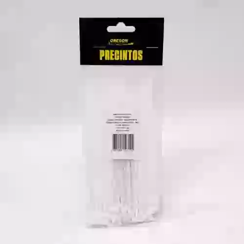 Bolsa de precintos (100 unidades) - 150mm largo x 2.5mm ancho - 8kg color blanco  