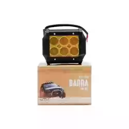 Barra de led epistar recta - barra de 6 led 18 watts ambar - epistar 9,8 cm de largo) - carcaza de aluminio - haz de luz spot