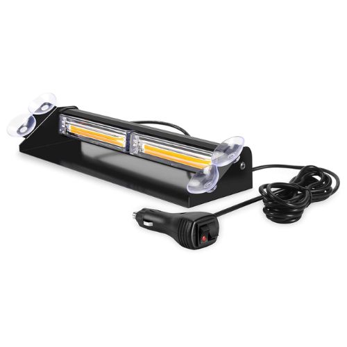 Barra de led cob interna - con sopapas para pegar en parabrisa delantero o luneta trasera 12v/ 24v medidas 50x230x105mm color ambar