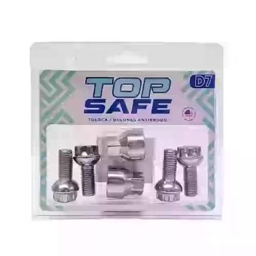 Conjunto de bulones antirrobo - conjunto de 4 bulones + 2 llaves medidas  paso de rosca 12x1.5, hexagono 17mm, largo 25mm  