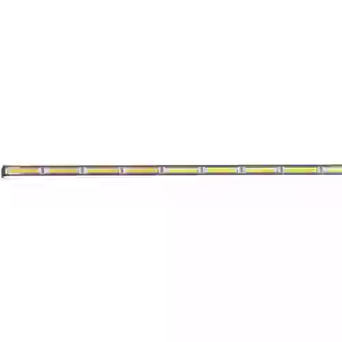 Barra led cob dual - 12-36v blanca y ambar 9 bloques cob 135w flash 10 funciones 1350x40x46mm  incluye toma a 12v con interruptor on / off y manejo de funciones destellantes  