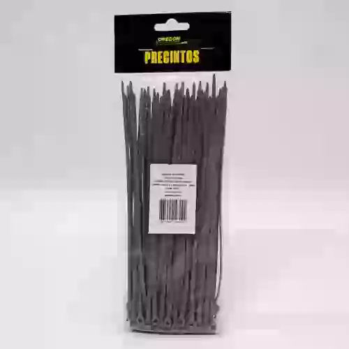 Bolsa de precintos (100 unidades) - 200mm largo x 3.5mm ancho  -18kg color gris  