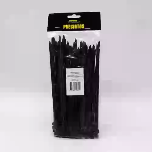 Bolsa de precintos (100 unidades) - 200mm largo x 4.7mm ancho - 22k color negro cantidad por caja master 125  