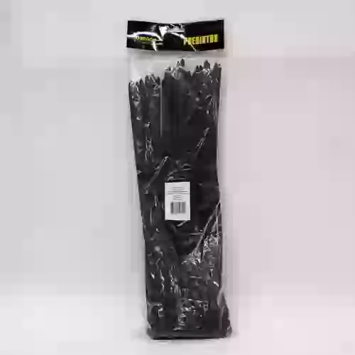 Bolsa de precintos (100 unidades) - 400mm largo x 7.5mm ancho - 55kg color negro cantidad por caja master 50  