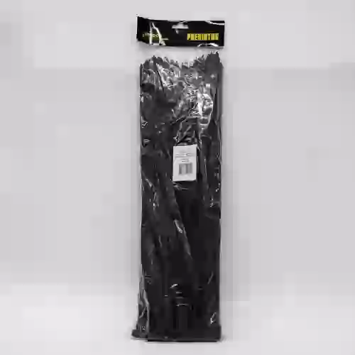 Bolsa de precintos (100 unidades) - 450mm largo x 7.5 mm ancho - 55 kg color negro cantidad por caja master 50  