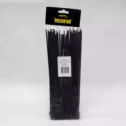 Bolsa de precintos (100 unidades) - 225mm largo x 3.5mm ancho  -18kg color negro cantidad por caja master 250  