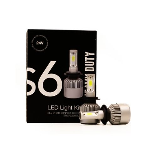 Kit de led s6 heavy duty - 24v h11 6ta generacion 22000 lumens por lampara uso especial 24v con cooler