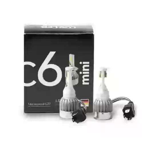 Kit de led c6 mini h4 6 gen 20000lm chip cob 12v sin cooler  